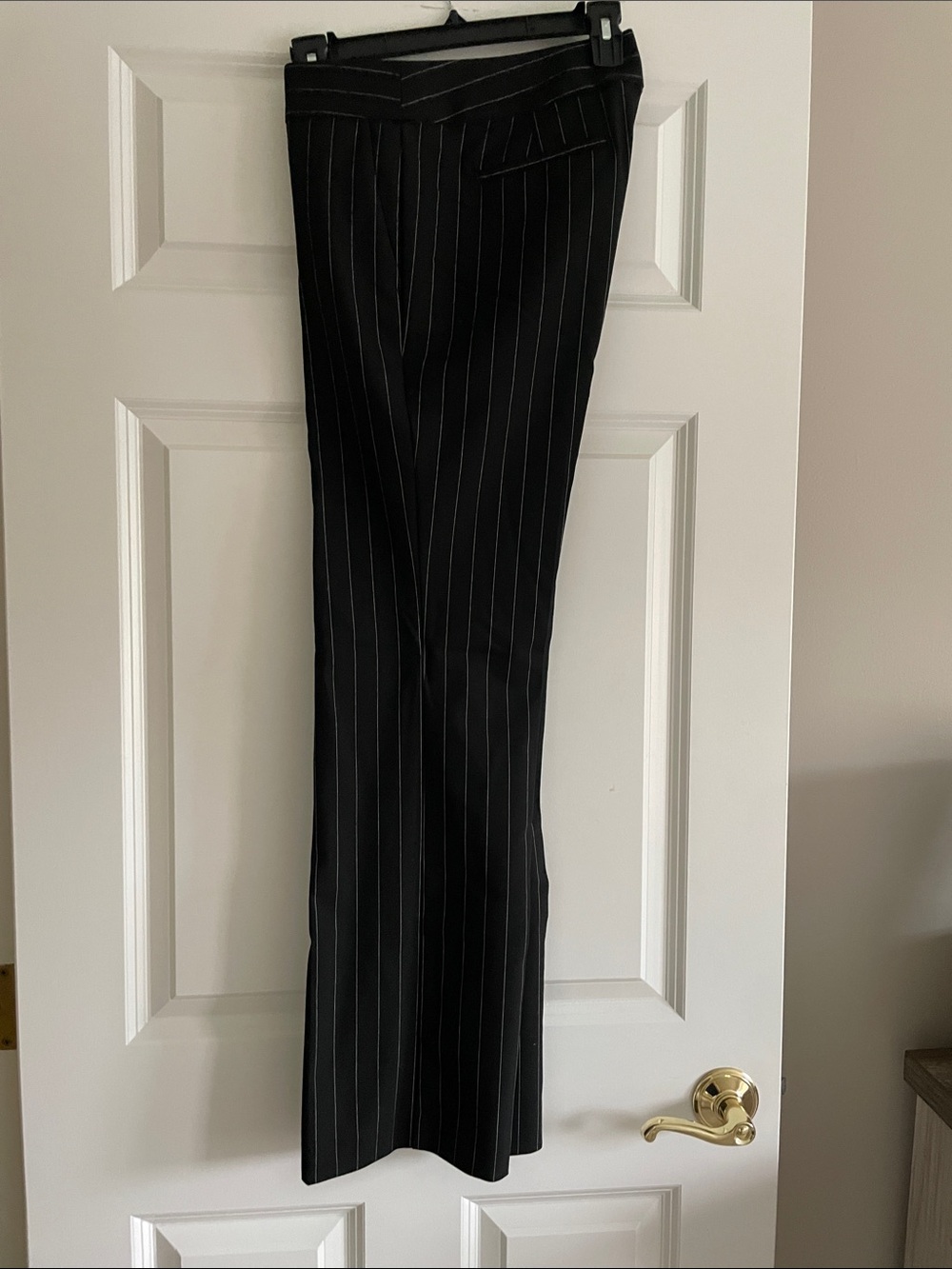 LOFT Black Marisa Trouser Pinstripe Women's Dress Pants